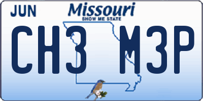 MO license plate CH3M3P