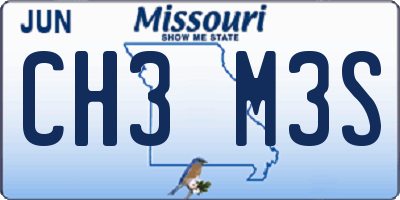 MO license plate CH3M3S