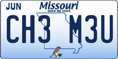 MO license plate CH3M3U