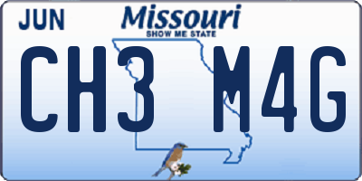 MO license plate CH3M4G