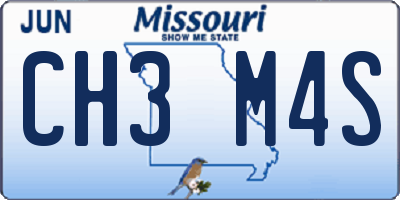 MO license plate CH3M4S