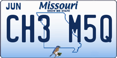 MO license plate CH3M5Q