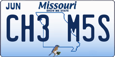 MO license plate CH3M5S