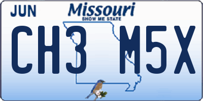 MO license plate CH3M5X