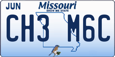 MO license plate CH3M6C