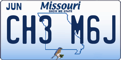 MO license plate CH3M6J