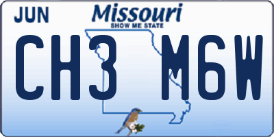 MO license plate CH3M6W