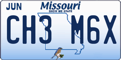 MO license plate CH3M6X