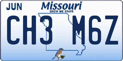 MO license plate CH3M6Z