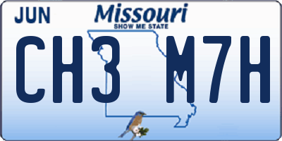 MO license plate CH3M7H