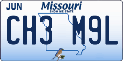 MO license plate CH3M9L
