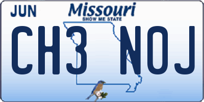 MO license plate CH3N0J