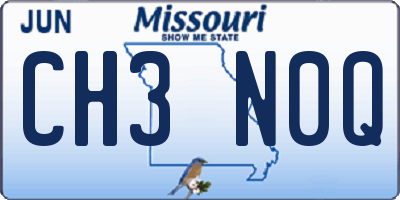 MO license plate CH3N0Q