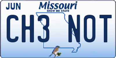 MO license plate CH3N0T