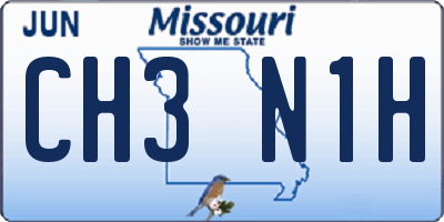 MO license plate CH3N1H