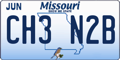 MO license plate CH3N2B