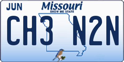 MO license plate CH3N2N