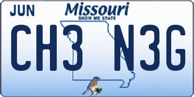 MO license plate CH3N3G
