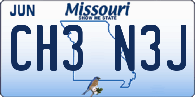 MO license plate CH3N3J