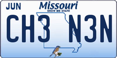 MO license plate CH3N3N