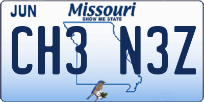 MO license plate CH3N3Z