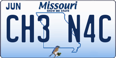 MO license plate CH3N4C