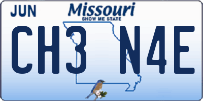 MO license plate CH3N4E