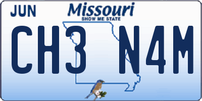 MO license plate CH3N4M