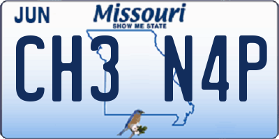MO license plate CH3N4P