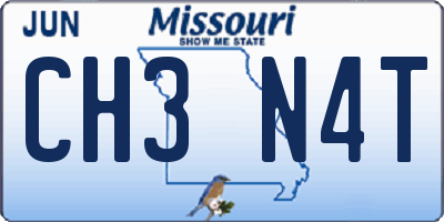 MO license plate CH3N4T