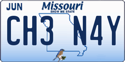 MO license plate CH3N4Y