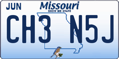 MO license plate CH3N5J
