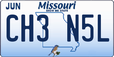 MO license plate CH3N5L