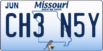 MO license plate CH3N5Y