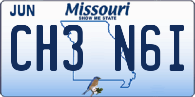 MO license plate CH3N6I