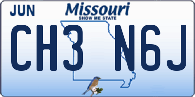 MO license plate CH3N6J