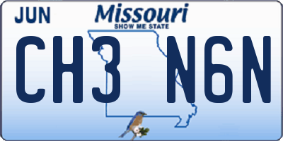 MO license plate CH3N6N