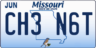 MO license plate CH3N6T