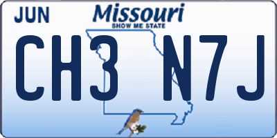 MO license plate CH3N7J