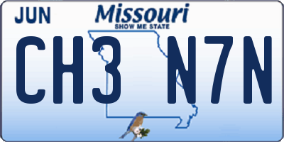 MO license plate CH3N7N