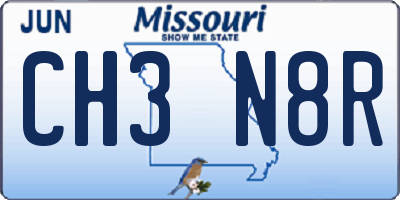 MO license plate CH3N8R