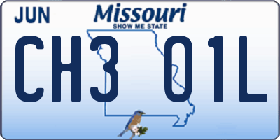MO license plate CH3O1L