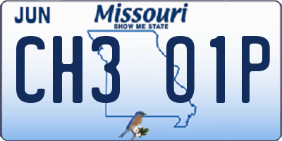 MO license plate CH3O1P