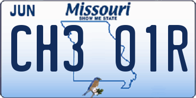 MO license plate CH3O1R