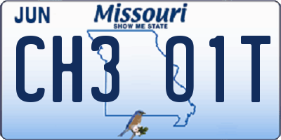 MO license plate CH3O1T