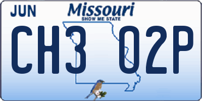 MO license plate CH3O2P