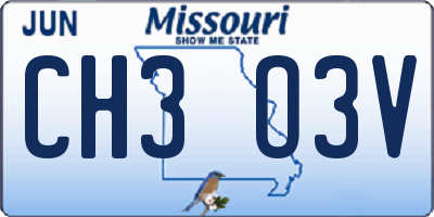 MO license plate CH3O3V
