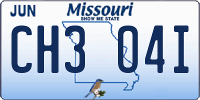 MO license plate CH3O4I