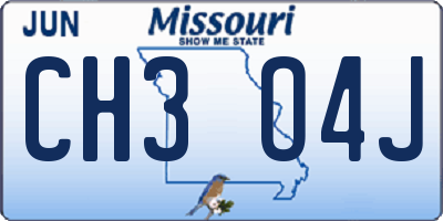 MO license plate CH3O4J