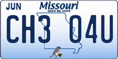MO license plate CH3O4U